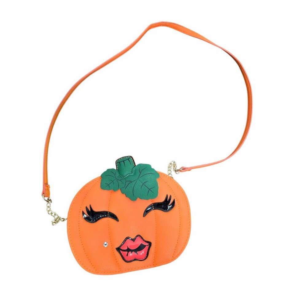 Betsey Johnson Halloween Kitsch Pumpkin Crossbody Purse